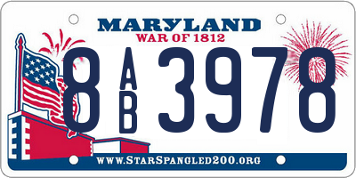 MD license plate 8AB3978