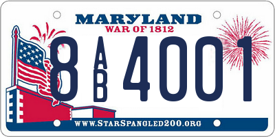 MD license plate 8AB4001