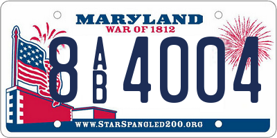 MD license plate 8AB4004
