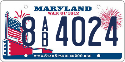 MD license plate 8AB4024