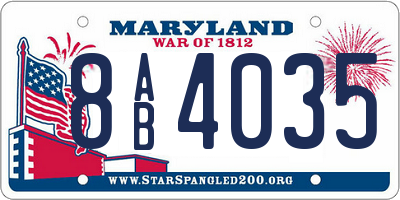 MD license plate 8AB4035