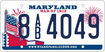 MD license plate 8AB4049