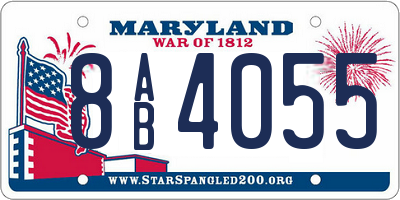 MD license plate 8AB4055