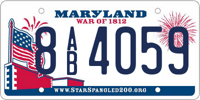 MD license plate 8AB4059