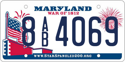 MD license plate 8AB4069