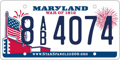 MD license plate 8AB4074