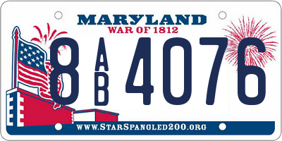 MD license plate 8AB4076