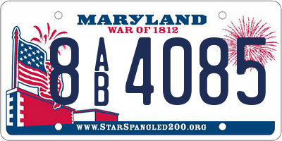 MD license plate 8AB4085