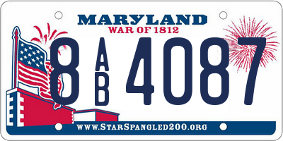 MD license plate 8AB4087