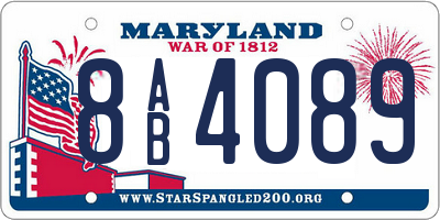 MD license plate 8AB4089