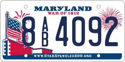 MD license plate 8AB4092