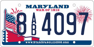 MD license plate 8AB4097