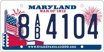 MD license plate 8AB4104