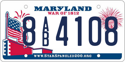 MD license plate 8AB4108