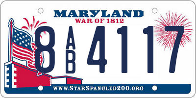 MD license plate 8AB4117