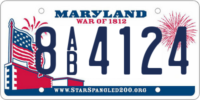 MD license plate 8AB4124