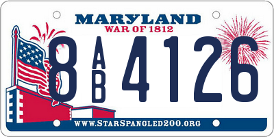 MD license plate 8AB4126