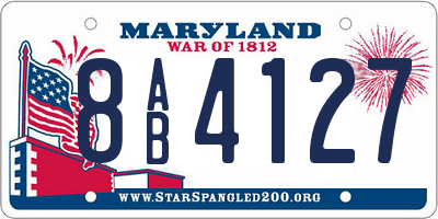 MD license plate 8AB4127