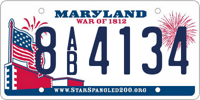MD license plate 8AB4134