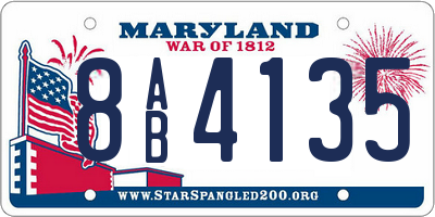 MD license plate 8AB4135
