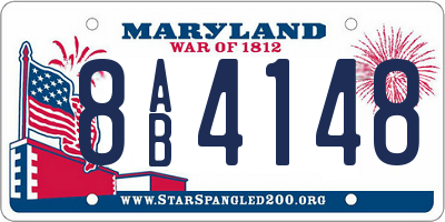 MD license plate 8AB4148