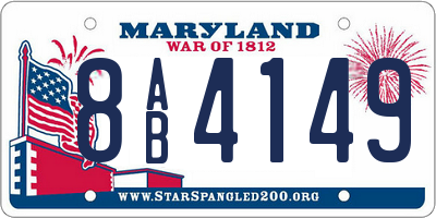 MD license plate 8AB4149