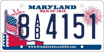 MD license plate 8AB4151