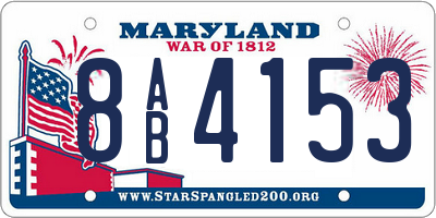 MD license plate 8AB4153