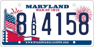 MD license plate 8AB4158