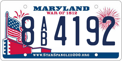 MD license plate 8AB4192