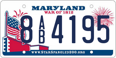 MD license plate 8AB4195