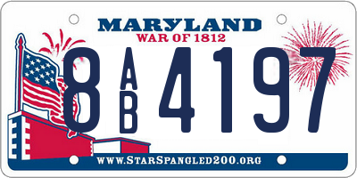 MD license plate 8AB4197