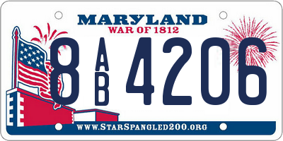 MD license plate 8AB4206