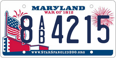 MD license plate 8AB4215