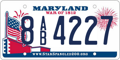 MD license plate 8AB4227