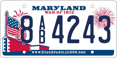 MD license plate 8AB4243