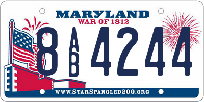 MD license plate 8AB4244