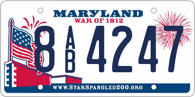 MD license plate 8AB4247