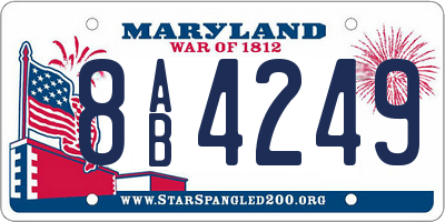 MD license plate 8AB4249