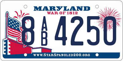 MD license plate 8AB4250