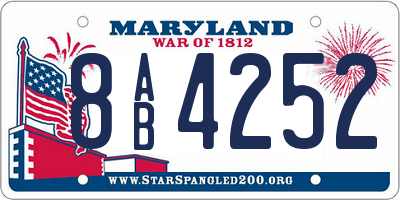 MD license plate 8AB4252