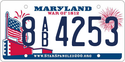 MD license plate 8AB4253