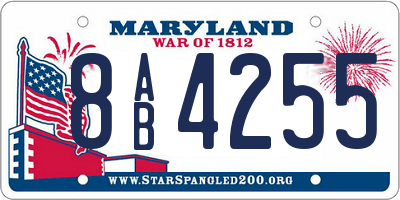 MD license plate 8AB4255