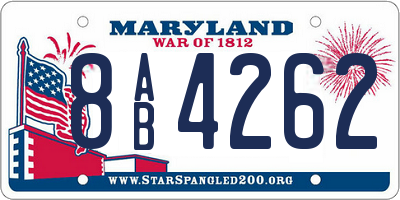 MD license plate 8AB4262