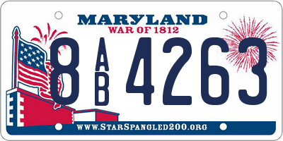 MD license plate 8AB4263