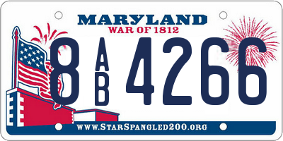 MD license plate 8AB4266