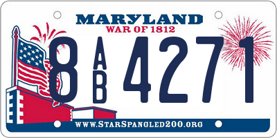 MD license plate 8AB4271