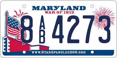 MD license plate 8AB4273