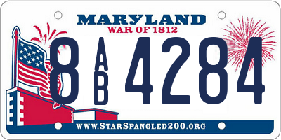 MD license plate 8AB4284