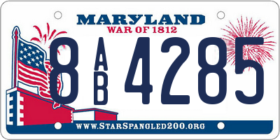 MD license plate 8AB4285